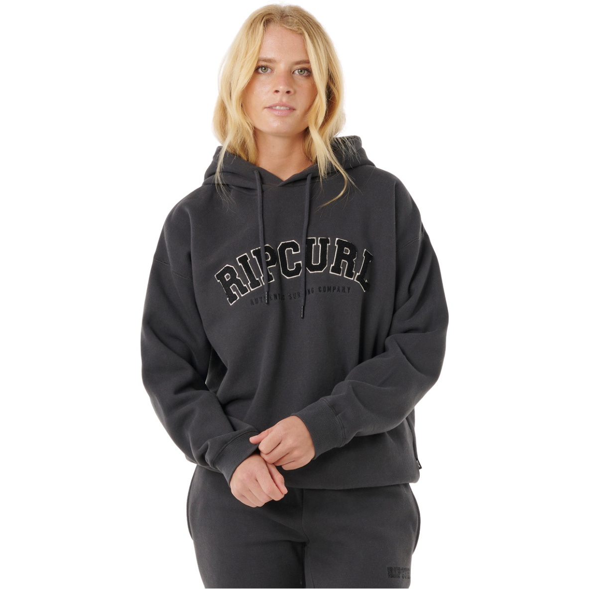 2025 Rip Curl Frauen Varsity Hoodie 08HWFL - Washed Black